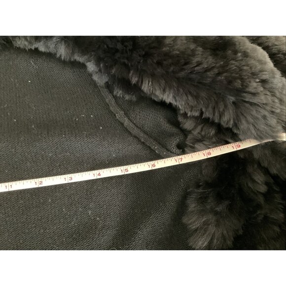 Theory Long Sleeve Black Wool Genuine Rabbit Front Cardigan Black Size Small - Picture 9 of 14